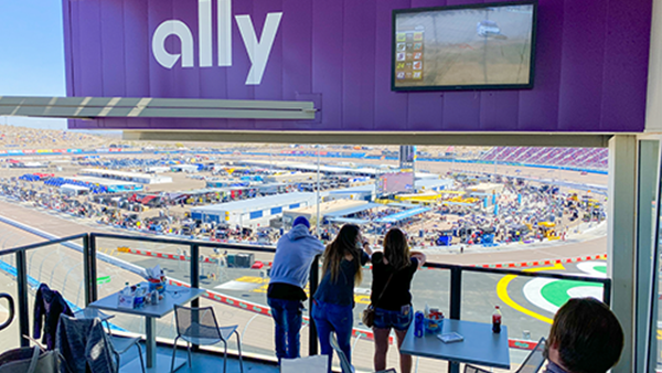 Fans watching race from Ally Curve