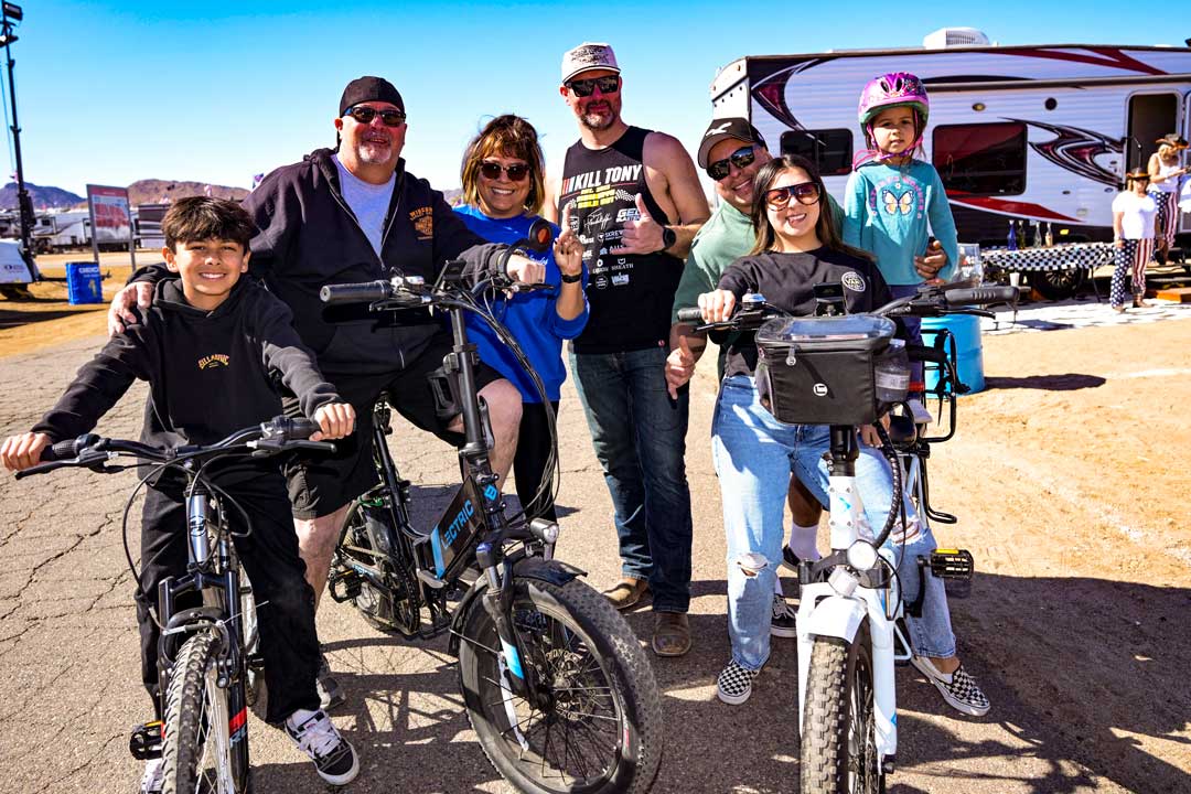 Fans enjoying Phoenix Raceway event on bikes