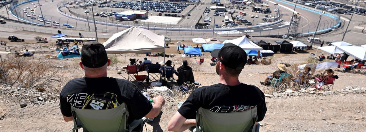 Hillside general admission viewing area at Phoenix Raceway