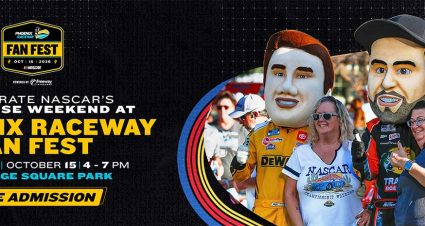 Phoenix Raceway Fan Fest celebrates NASCAR’s The Chase Weekend on Thursday, October 15, from 4–7 p.m. at Heritage Square Park. Free admission.